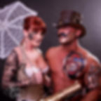Body painted steampunk couple