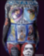 A model in Star Wars body paint